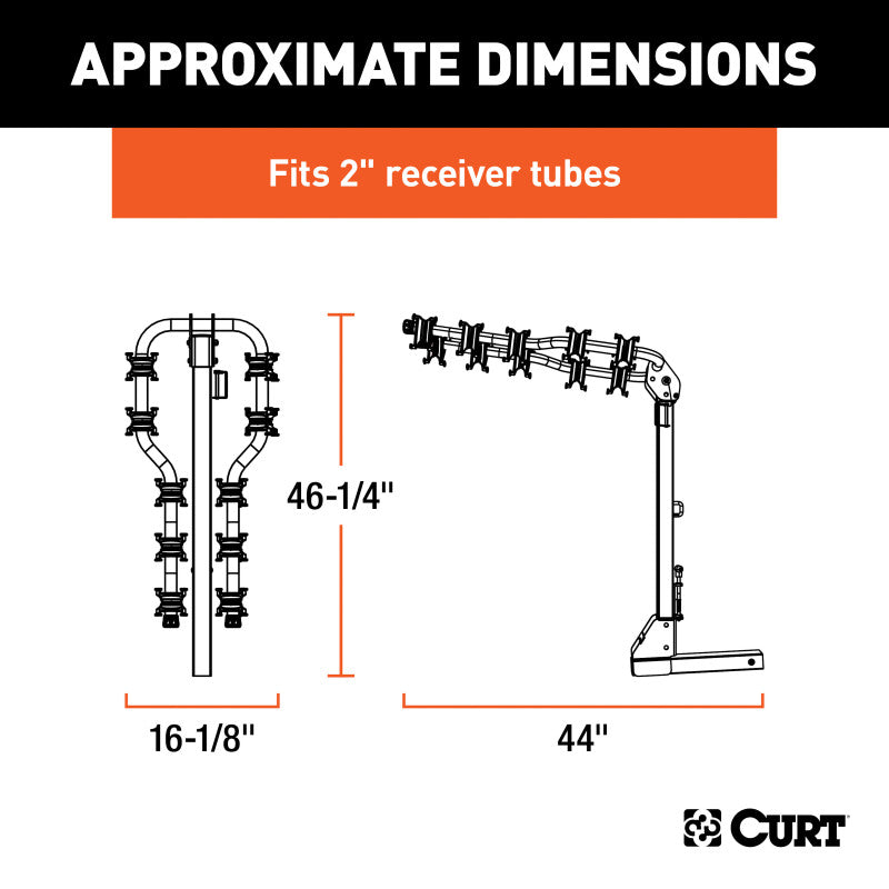 Curt Premium Hitch-Mounted Bike Rack (5 Bikes 2in Shank)