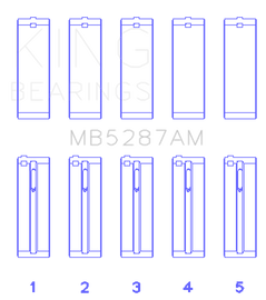 King Engine Bearings Toyota 1ZZ-FE (Size .25) Main Bearing Set