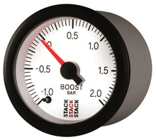 Load image into Gallery viewer, Autometer Stack 52mm -1 to +2 Bar (Incl T-Fitting) Pro Stepper Motor Boost Pressure Gauge - White