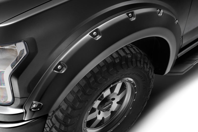 Bushwacker 18-20 Ford F-150 (Excl Models w/Tech Pkg) Pocket Style Flares 4pc - Agate Black Met