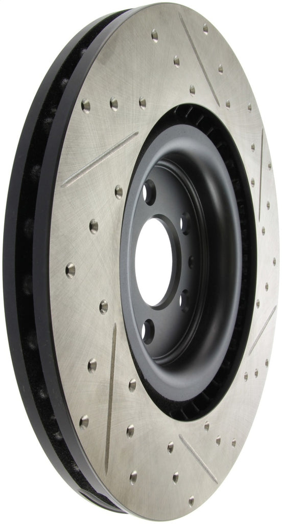StopTech 13-14 Ford Mustang Shelby GT500 Front Right Slotted & Drilled Sport Brake Rotor
