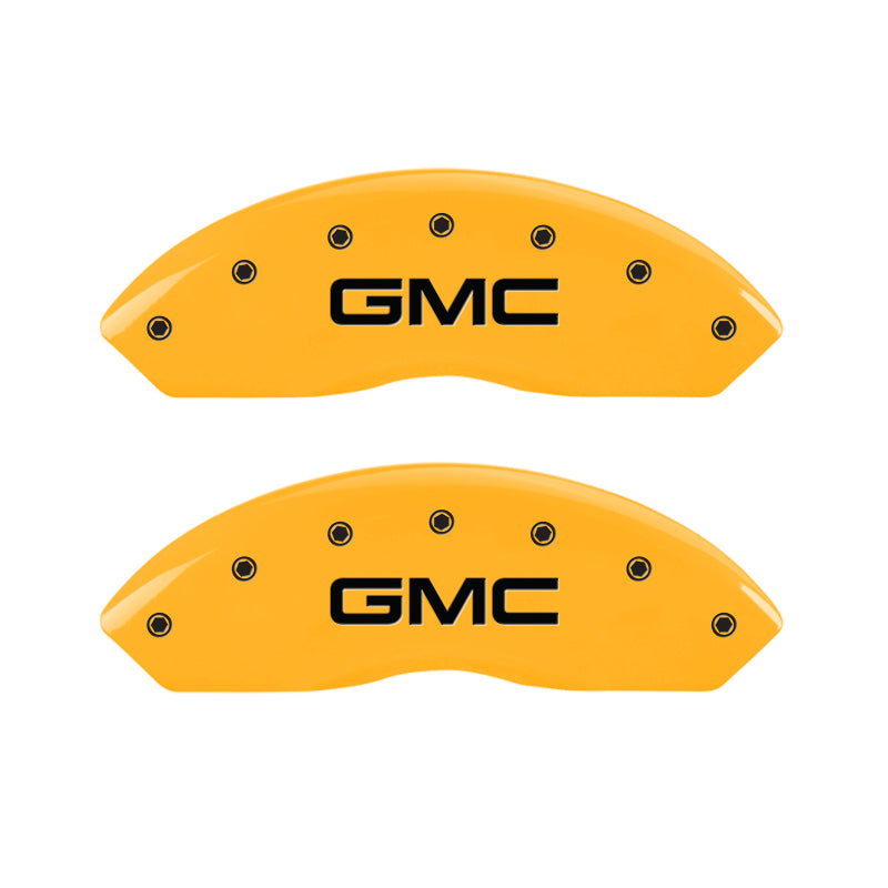 MGP 4 Caliper Covers Engraved Front & Rear Denali Yellow finish black ch