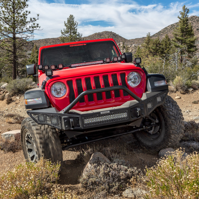 Go Rhino 07-20 Jeep Wrangler JL/JLU/JK/JKU/Gladiator JT Rockline Full Width Bumper w/ Overrider - GTR Auto