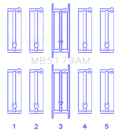 King Engine Bearings Daewoo/GM/Opel/Vauxhall (Size STD) Main Bearing Set