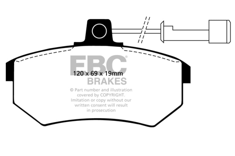 EBC 89-90 Audi 100 Quattro 2.3 Redstuff Front Brake Pads