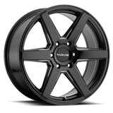 Raceline 156B Surge 18x8in / 5x127 BP / 35mm Offset / 78.1mm Bore - Black & Milled Wheel