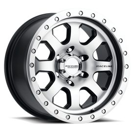 Raceline 929M Avenger 17x9in / 6x139.7 BP / -12mm Offset / 107.95mm Bore - Black & Machined Wheel