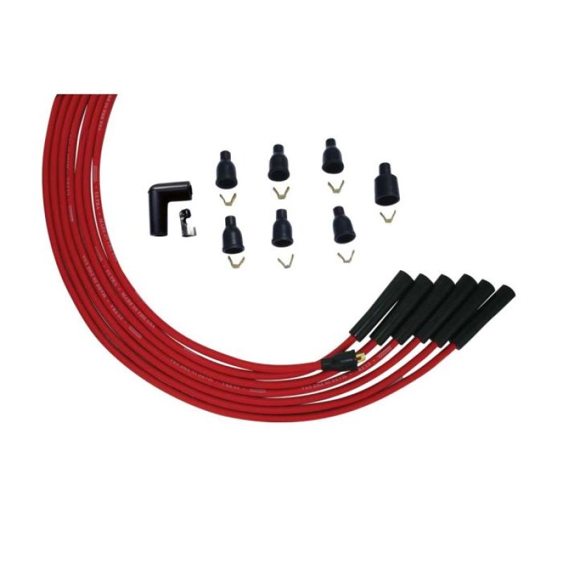 Moroso 6 Cyl 90 Deg Boot Non-HEI Ultra Spark Plug Wire Set - Red