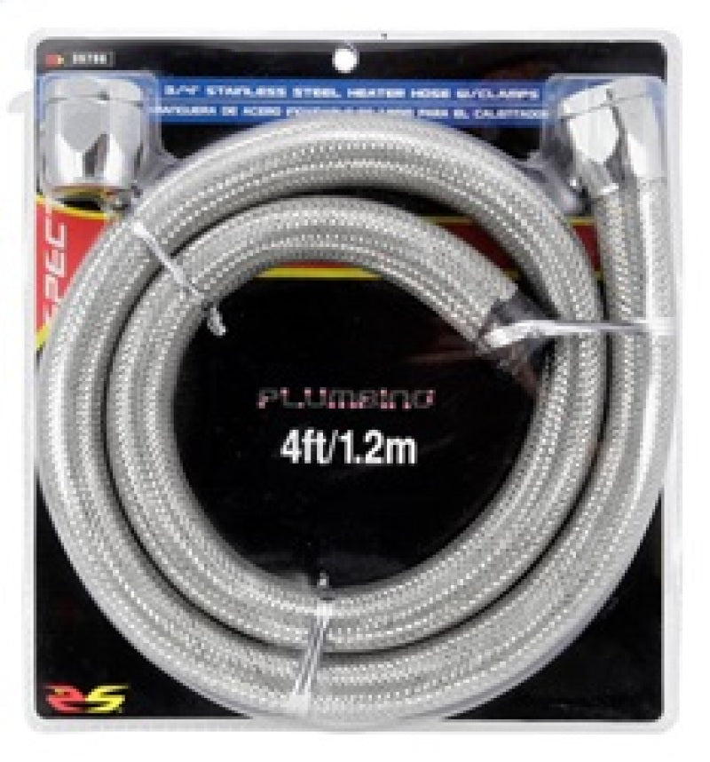 Spectre Stainless Steel Flex Heater Hose Kit 3/4in. Diameter - 4ft. Chrome