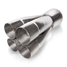 Load image into Gallery viewer, Stainless Works 2-1/4in 4-way merge collectors with 4in OD outlet