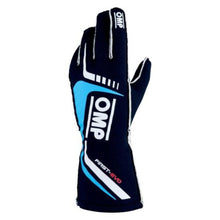 Load image into Gallery viewer, OMP First Evo Gloves Blu Navy/Ciano - Size XL (Fia 8856-2018)