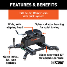 Load image into Gallery viewer, Curt Q24 5th Wheel Hitch w/Roller and Ram Puck System Adapter