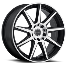 Load image into Gallery viewer, Raceline 144M Storm 17x7.5in / 5x112/5x120 BP / 40mm Offset / 74.1mm Bore - Black &amp; Machined Wheel