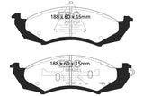 EBC 89-91 Ford Thunderbird 3.8 Redstuff Front Brake Pads