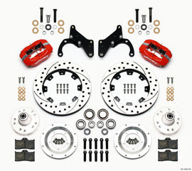 Wilwood Forged Dynalite Front Kit 12.19in Drilled Red 69-70 Impala Drum/Disc 69-82 Vette