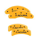 MGP 4 Caliper Covers Engraved Front & Rear Acura Yellow Finish Black Char 2001 Acura TL