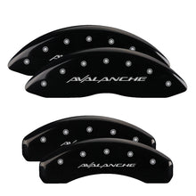 Load image into Gallery viewer, MGP 4 Caliper Covers Engraved Front &amp; Rear Avalanche Black finish silver ch