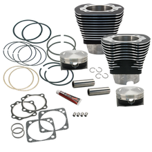 Load image into Gallery viewer, S&amp;S Cycle 84-99 BT 4 1/8in Bore Cylinder &amp; Piston Kit For S&amp;S V117 Engine - WBlack