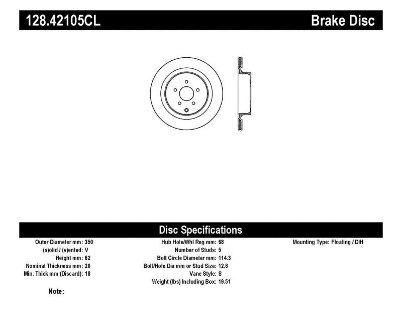 StopTech Drilled Cryo Sport Brake Rotor - Left