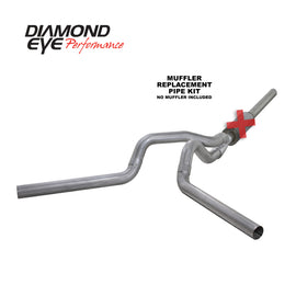Diamond Eye KIT 4in Catback MFLR RPLCMENT PIPE DUAL AL: 2004.5-2007.5 DODGE CUMMINS 600