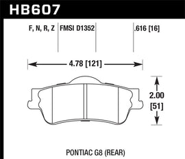 Hawk 13-15 Chevy Caprice Street HPS 5.0 Rear Brake Pads