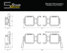 Load image into Gallery viewer, Diode Dynamics SS5 Sport Universal CrossLink 4-Pod Lightbar - Yellow Combo