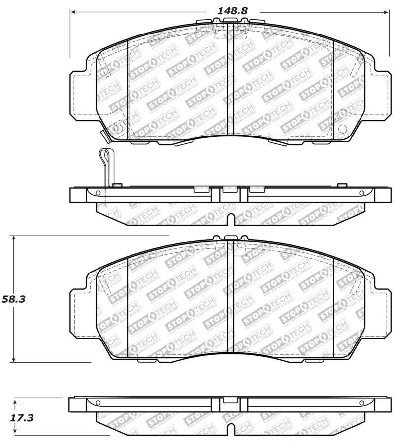 StopTech Street Select Brake Pads - Front/Rear