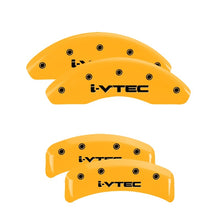 Load image into Gallery viewer, MGP 4 Caliper Covers Engraved Front &amp; Rear i-Vtec Yellow finish black ch