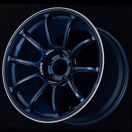 Advan RZ-F2 18x10.5 +15 5x114.3 Racing Titanium Blue and Ring Wheel