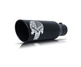 Gibson Patriot Skull Rolled Edge Angle-Cut Tip - 5in OD/4in Inlet/12in Length - Black Ceramic