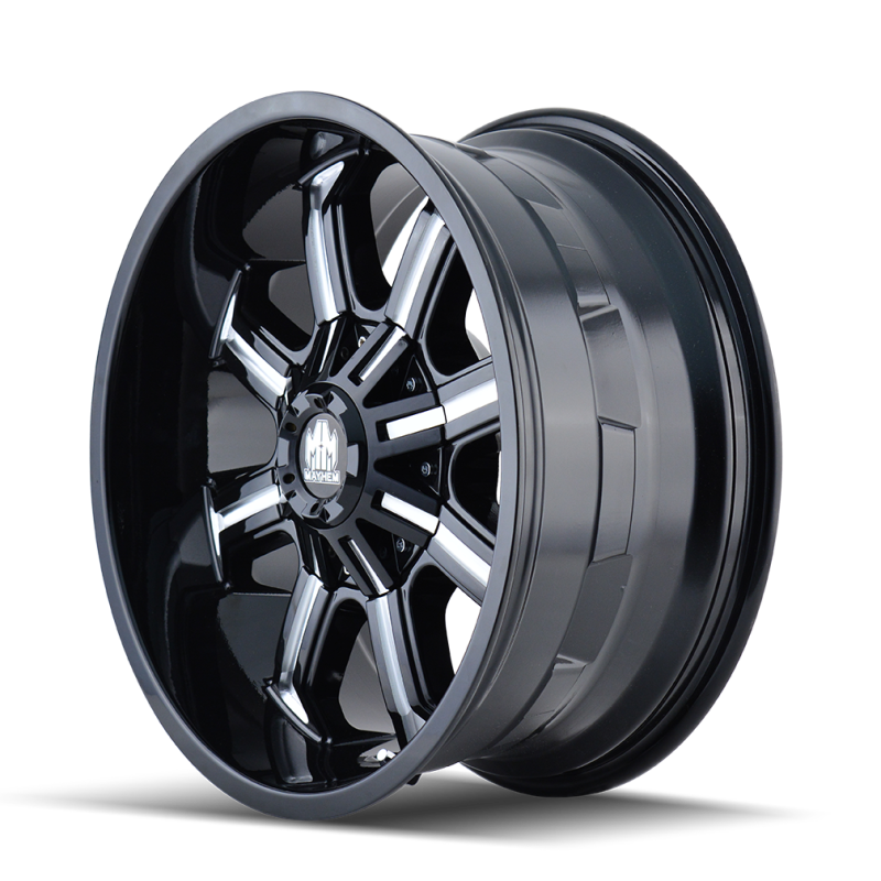 Mayhem 8102 Beast 17x9 / 8x165.1 BP / -12mm Offset / 130.8mm Hub Black w/ Milled Spokes Wheel