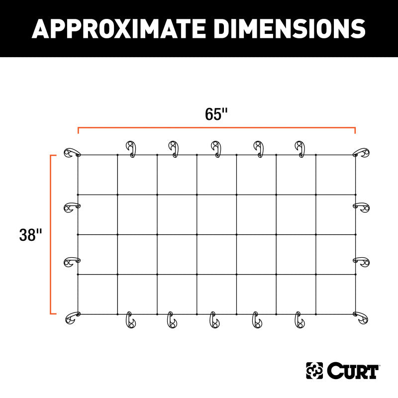 Curt 65in x 38in Extended Roof Rack Cargo Net