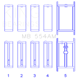 King Engine Bearings GM 265/283/302/327 8 Cyl (Size STD) Main Bearing Set
