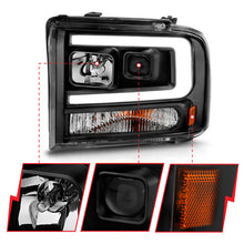 Load image into Gallery viewer, ANZO 99-04 Ford F250/F350/F450/Excursion (excl 99) Projector Headlights - w/ Light Bar Black Housing