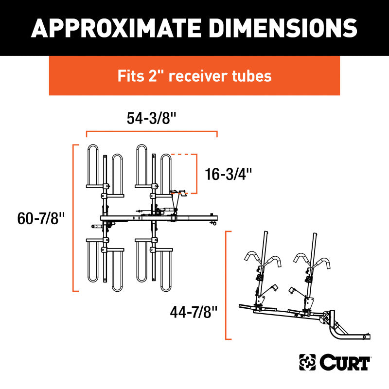 Curt Tray-Style Hitch-Mounted Bike Rack (4 Bikes 2in Shank)