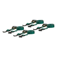 Load image into Gallery viewer, Curt 16ft Dark Green Cargo Straps w/S-Hooks (300lbs 4-Pack)