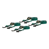 Curt 16ft Dark Green Cargo Straps w/S-Hooks (300lbs 4-Pack)