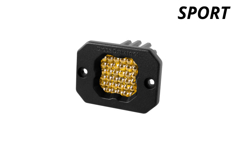 Diode Dynamics Stage Series C1 LED Pod Sport - Yellow Flood Flush ABL Each - GTR Auto