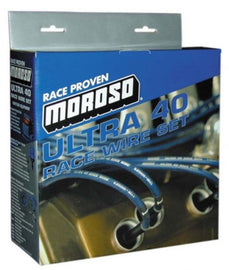 Moroso Chevrolet Small Block Ignition Wire Set - Ultra 40 - Sleeved - Non-HEI - 90 Degree - Black