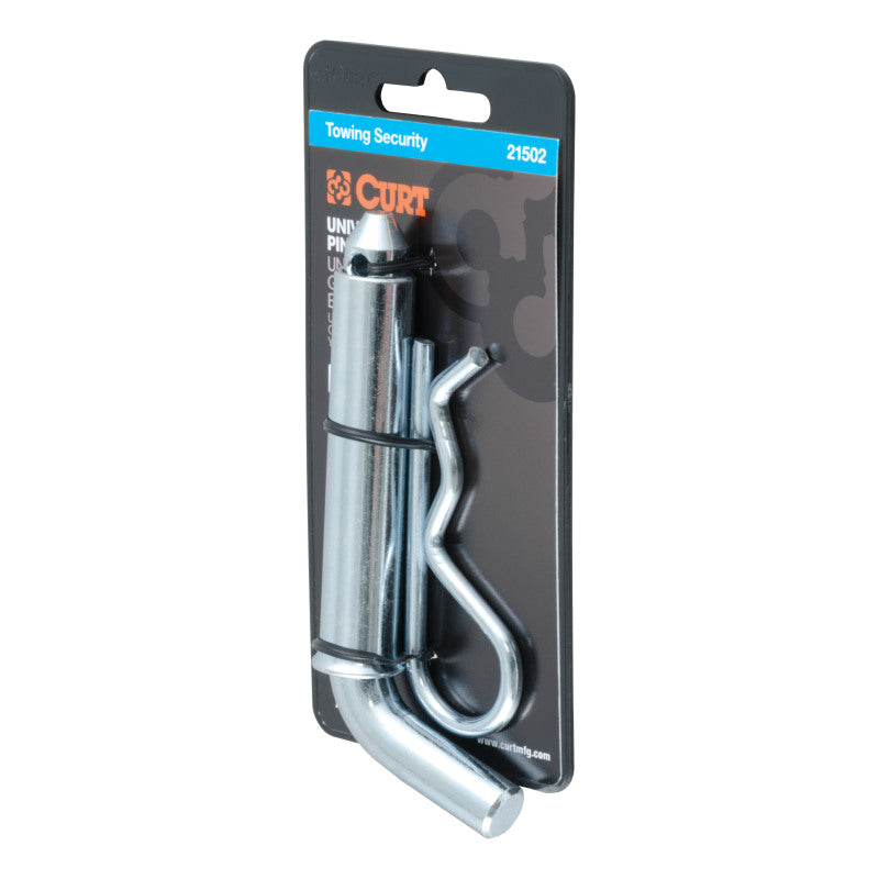 Curt 1/2in Hitch Pin w/5/8in Adapter (1-1/4in or 2in Receiver Zinc Packaged)