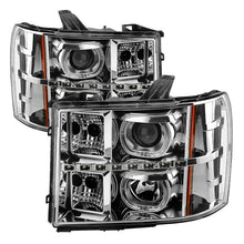 Load image into Gallery viewer, xTune GMC Sierra 1500/2500/3500 07-13 Projector Headlights LED Halo- Chrome PRO-JH-GSIE07-CFB-C