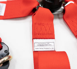 NRG FIA 6pt 2in. Shoulder Belt for HANS Device/ Rotary Cam Lock Buckle/ 3in. Waist Belt - Red - GTR Auto