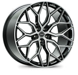 Vossen HF-2 22x9 / 5x112 / ET32 / Flat Face / 66.5 - Brushed Gloss Black Wheel