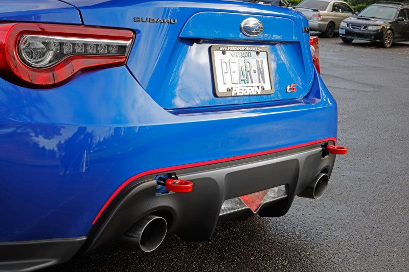 PERRIN 13-26 Subaru BRZ / 13-20 Scion FRS & Toyota 86 / 22-26 GR86 Tow Hook Kit (Rear) - Red - GTR Auto