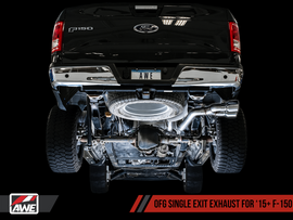 AWE Tuning 2015+ Ford F-150 0FG Single Exit Performance Exhaust System w/4.5in Chrome Silver Tips