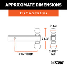 Load image into Gallery viewer, Curt Multi-Ball Mount (2in Solid Shank 2in &amp; 2-5/16in Chrome Balls)