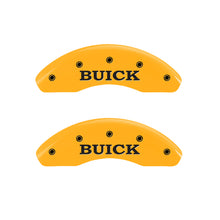 Load image into Gallery viewer, MGP 4 Caliper Covers Engraved Front Buick Rear Yellow Finish Black Char 1998 Buick Regal