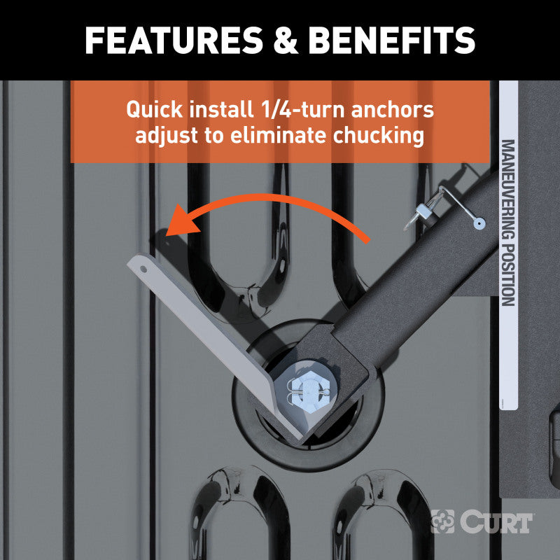 Curt A16 5th Wheel Hitch w/Roller and Ram Puck System Adapter