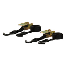 Load image into Gallery viewer, Curt 10ft Black Cargo Straps w/S-Hooks (500lbs 2-Pack)