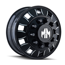 Load image into Gallery viewer, Mayhem 8180 BigRig 22.5x8.25/10x285.75 BP/169mm Offset/220.1mm Hub Front Black w/Milled Spokes Wheel